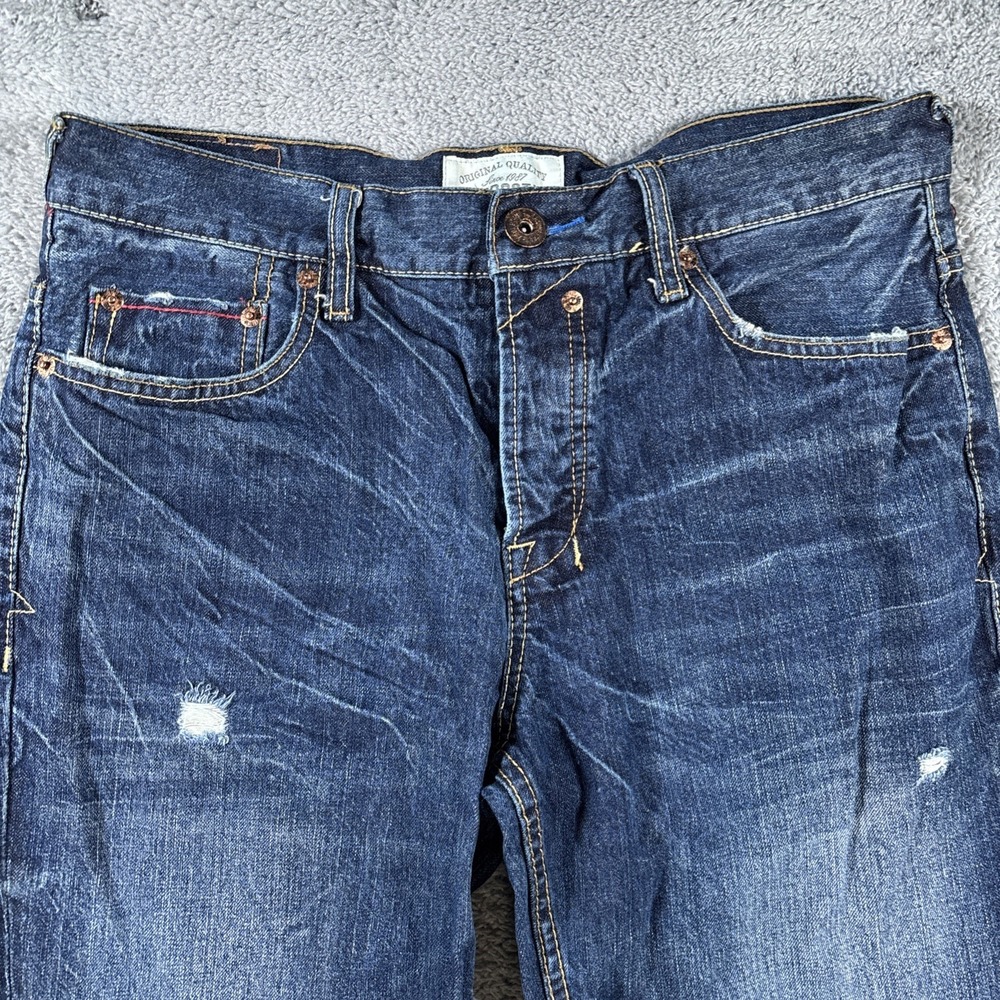 Aeropostale Driggs Slim Bootcut Jeans Mens Sz 31x32 Distressed Blue Denim Cotton - Picture 3 of 14